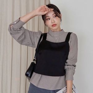 NWOT 2 Piece Gingham Longsleeve Top